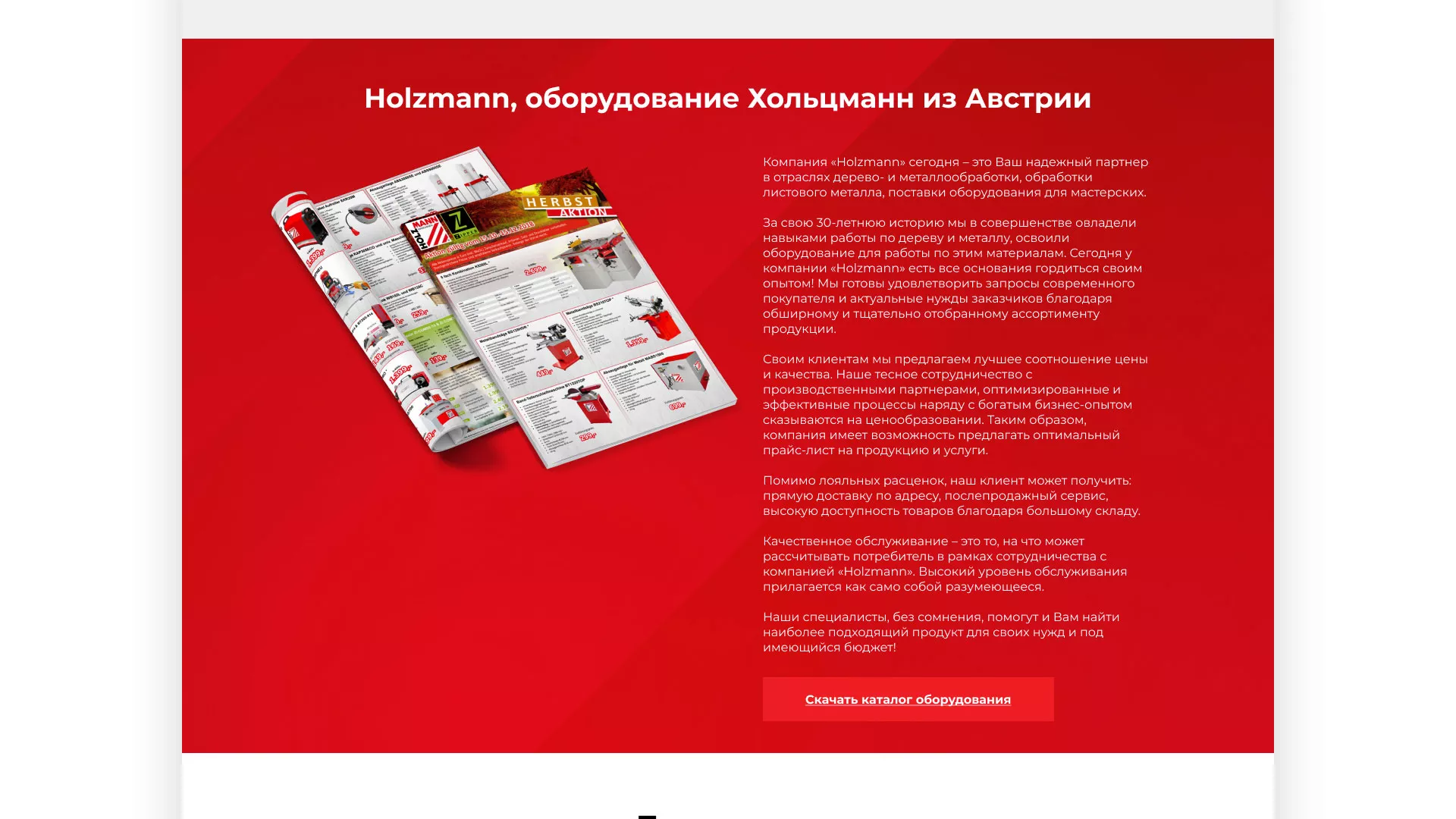 Создание сайта компании «HOLZMANN Maschinen GmbH» в Балабаново