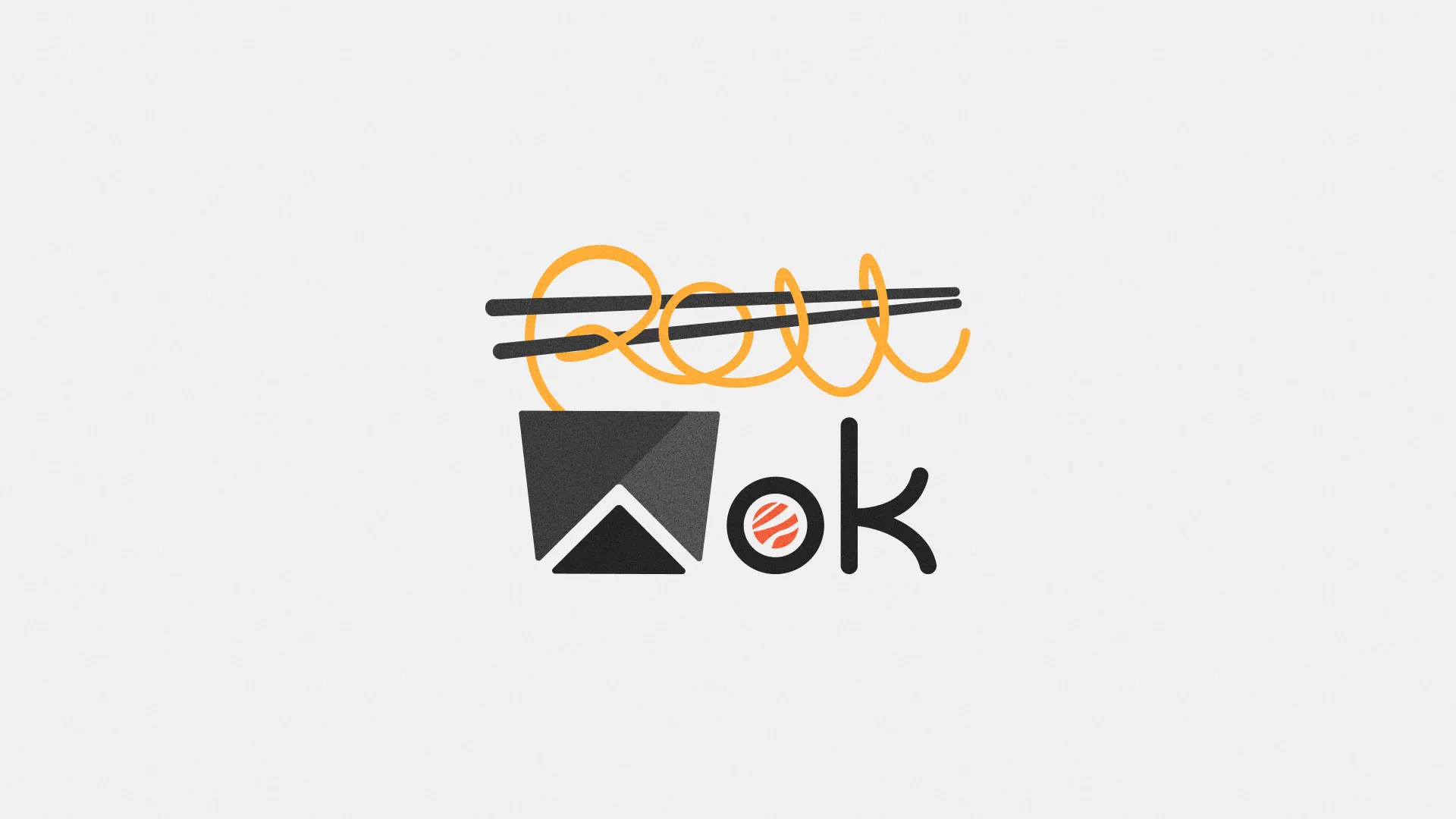 Разработка логотипа суши-бара «Roll Wok Club» в Балабаново